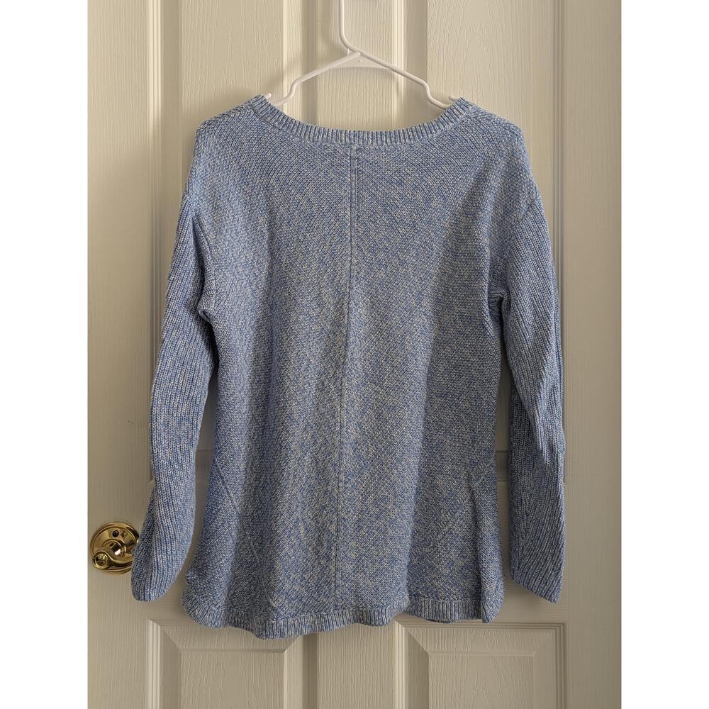 Talbots Women's Knit Sweater Size Medium Blue White Lightweight Classic Casual - Picture 6 of 14